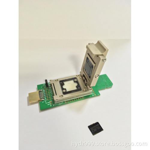 SD interface reader for eMCP162/BGA186 socket/adapter to USB--HDMI data recovery with Alloy clamshell programming adapter
